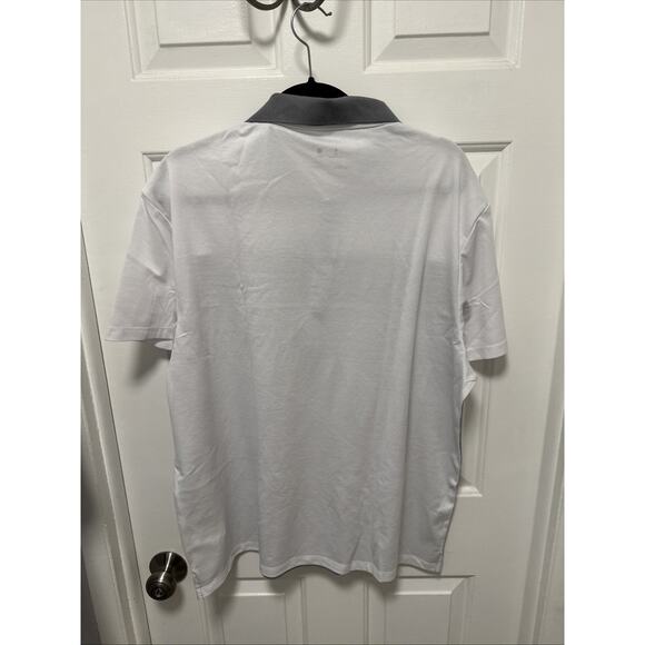 Calvin Klein Polo Shirt Mens XL White Gray Colorblock Performance Wicking Golf - Picture 4 of 4